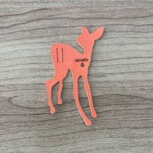 Hermès Petit H Orange Leather Deer Doe  Bag charm